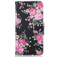 For iPhone 7 Case / iPhone 6 Case / iPhone 5 Case Card Holder / with Stand / Flip / Pattern Case Full Body Case Flower Hard PU Leather