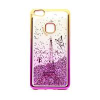 For Huawei P10 Lite P8 Lite (2017) Case Cover Flowing Liquid Pattern Back Cover Case Glitter Shine Eiffel Tower Soft TPU