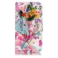For Samsung Galaxy A3 A5 (2017) Case Cover Elephants And Flowers Pattern Shine Relief PU Material Card Stent Wallet Phone Case