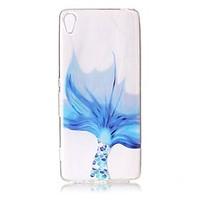 For Sony Xperia XZ Premium XA Case Cover Blue Fish Tail Pattern Painted Relief High Penetration TPU Material Phone Case XA1 E5