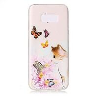 For Samsung Galaxy S8 Plus S8 Case Cover Butterfly Love Flowers And Cats Pattern Painted Relief High Penetration TPU Material Phone Case S7 Edge S7