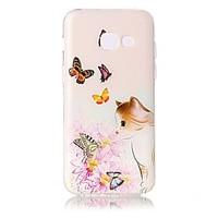 For Samsung Galaxy A3 A5 (2017) Case Cover Butterfly Love Flowers And Cats Pattern Painted Relief High Penetration TPU Material Phone Case