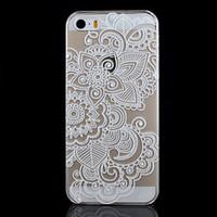 For iPhone 5 Case Transparent / Pattern Case Back Cover Case Lace Printing Hard PC iPhone SE/5s/5