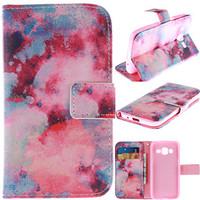 For Samsung Galaxy Case Card Holder / with Stand / Flip / Pattern Case Full Body Case Scenery PU Leather Samsung Core Prime