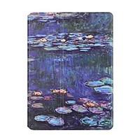 For Apple iPad Air2 Air Case Cover Lotus Pond Moonlight Pattern PU Leather Stent Flat Shell