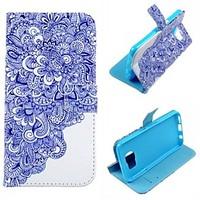 For Samsung Galaxy Case Wallet / Card Holder / with Stand / Flip Case Full Body Case Flower PU Leather Samsung S6 edge / S6 / S5 Mini / S5