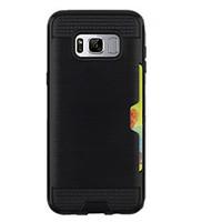 For Samsung Galaxy S8 Plus S8 Cover Case Card Holder Back Cover Case Solid Color Hard PC S7 Edge S7 S6 Edge Plus S6 Edge S6