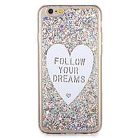 For Apple iPhone7 7 Plus Case Cover Pattern Back Cover Case Glitter Shine Word / Phrase Heart Soft TPU 6s Plus 6 Plus 6s 6