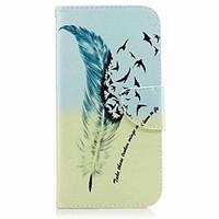 For Samsung Galaxy A5 (2017) A3 (2017) Card Holder Wallet with Stand Flip Pattern Case Full Body Case Feathers Hard PU Leather A7 (2017)