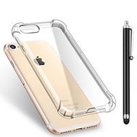 for Apple iPhone 7 7 Plus 6s 6 Plus SE 5S 5 SZKINSTON Shockproof Transparent Soft TPU Back Cover Case handsel Black Metal Capacitive Pen