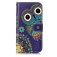 For Apple iPhone 7 7 Plus 6S 6 Plus SE 5S 5 Case Cover Owl Pattern Shine Relief PU Material Card Stent Wallet Phone Case