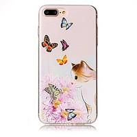 For iPhone 7 Plus 7 Embossed Cat Butterfly Pattern High Quality TPU Soft Phone Case 6 Plus 6S 6 SE 5