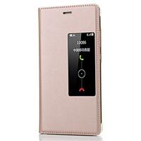 For Huawei Case Case Cover with Stand with Windows Auto Sleep / Wake Flip Full Body Case Solid Color Hard PU Leather for Huawei Huawei P10