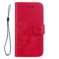 FOR iPhone 7 Plus 7 Roses 3D Embossed Pattern Hand Rope Style PU Leather Material Phone Case for 6S Plus 6 Plus 6S 6 SE 5S 5