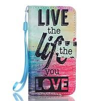 For iPhone 5 Case Wallet / Card Holder / with Stand / Flip / Pattern Case Full Body Case Word / Phrase Hard PU Leather iPhone SE/5s/5