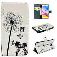 For Samsung Galaxy Case Card Holder / Wallet / with Stand / Flip Case Full Body Case Dandelion PU Leather SamsungS6 edge plus / S6 edge /