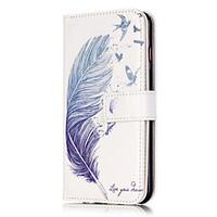 For iPhone 6 Case / iPhone 6 Plus Case Card Holder / Flip Case Full Body Case Feathers Hard PU LeatheriPhone 7 Plus / iPhone 7 / iPhone