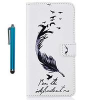 For Case Cover Pattern Full Body Case With Stylus Feathers Hard PU Leather for Apple ipod Touch 5 Touch 6