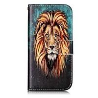 For Apple iPhone 7 7 Plus 6S 6 Plus SE 5S 5 Case Cover Lion Pattern Shine Relief PU Material Card Stent Wallet Phone Case