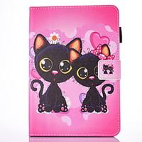 For IPad Air 2 Air Case Cover Two Cats Pattern PU Skin Material Flat Protective Shell