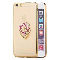 For iPhone 6 Case / iPhone 6 Plus Case Plating / Ring Holder Case Back Cover Case Solid Color Soft TPU iPhone 6s Plus/6 Plus / iPhone 6s/6