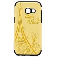 For Samsung Galaxy A5(2017) A7(2017) Embossed Pattern Case Back Cover Case Eiffel Tower Hard PU Leather A3(2017)