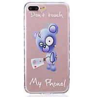 For iPhone 7 Plus 7 6s Plus 6 Plus 6S 6 SE 5s 5 TPU Material Blue Bear Pattern Wave Pattern Non-Slip Painting Phone Case