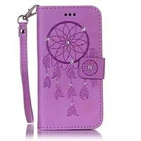 For Card Holder Wallet Rhinestone Flip Embossed Case Full Body Case Dream Catcher Hard PU Leather for iPhone 7 7 Plus 6 6 Plus 5 5S SE