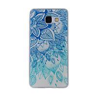 For Samsung Galaxy A8(2016) A8 A7 A5 A3 A510 A310 Case Cover Blue and White Leaves Painted Pattern TPU Material Phone Case