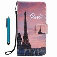 For Case Cover Card Holder Wallet with Stand Flip Pattern Full Body Case With Stylus Eiffel Tower Hard PU Leather for Apple iPhone 7 Plus 7 6s Plus 6s
