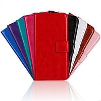 For Huawei Case Wallet / Card Holder / with Stand / Flip Case Full Body Case Solid Color Hard PU Leather Huawei Ascend G620s