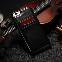 For iPhone 7 7 Plus 6s 6 Plus Case Card Holder Solid Color Hard PU Leather Back Cover Case