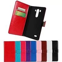 For LG Case Card Holder / Wallet / with Stand / Flip Case Full Body Case Solid Color Hard PU Leather LG