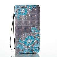 for iphone 7 plus 7 3d effect blue flower pattern pu material wallet s ...