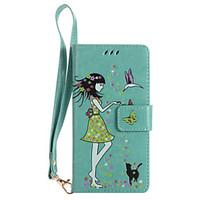 For Sony Xperia XZ XA Ultra Phone Case PU Leather Material Woman and Cat Pattern Luminous Phone Case Z5