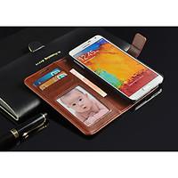 For Samsung Galaxy Note Wallet / Card Holder / with Stand / Flip Case Full Body Case Solid Color PU Leather Samsung Note 3