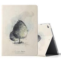 For Apple iPad (2017) iPad Air 2 iPad Air Case Cover with Stand Flip Pattern Full Body Case Tree Hard PU Leather