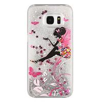 For Samsung Galaxy S8 Plus S8 Phone Case Butterfly Elves Pattern Flowing Quicksand Liquid Glitter Plastic PC Materia S7 edge S7