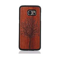 For Samsung Galaxy S7 S7edge Case Cover Tree Pattern Case Back Cover Case Hard Wooden and PC Material Combination