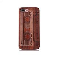 For Shockproof Embossed Pattern Case Back Cover Case Tape Pattern Hard Rosewood and PC Combination for Apple iPhone 7 7 Plus 6s 6 Plus SE 5s 5