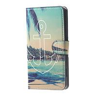 For Huawei Case / P9 / P8 / P8 Lite Card Holder / Wallet / with Stand Case Full Body Case Anchor Hard PU Leather HuaweiHuawei P9 / Huawei