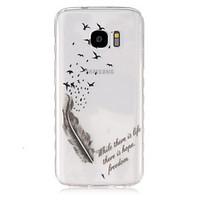 for samsung galaxy case transparent case back cover case feathers tpu  ...