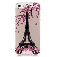 For iPhone 5 Case Ultra-thin / Transparent / Pattern Case Back Cover Case Eiffel Tower Soft TPU iPhone SE/5s/5