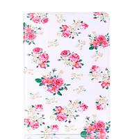 For Apple iPad Mini 4 3 2 1 Case Cover Flower Pattern Card Stent PU Material Flat Protection Shell