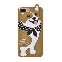 For Shockproof Case Back Cover Case 3D Cartoon Corgi Dog Soft Silicone Case for Apple iPhone 7 Plus iPhone 7 iPhone 6s Plus/6 Plus iPhone 6s/6