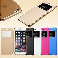 For iPhone 6 Case / iPhone 6 Plus Case with Stand / with Windows / Flip Case Full Body Case Solid Color Hard PU LeatheriPhone 6s Plus/6