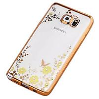For Samsung Galaxy Note Rhinestone / Plating / Transparent / Pattern Case Back Cover Case Flower TPU Samsung Note 5 / Note 4 / Note 3