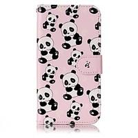 For Samsung Galaxy A3 A5 (2017) Case Cover Panda Pattern Shine Relief PU Material Card Stent Wallet Phone Case