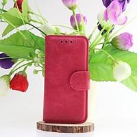 For iPhone 5 Case Wallet / Card Holder / with Stand / Flip Case Full Body Case Solid Color Hard Genuine Leather iPhone SE/5s/5