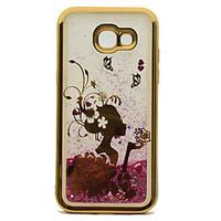 For Samsung A5(2017) A3(2017) TPU Material Plating Laser Carving Quicksand Phone Case